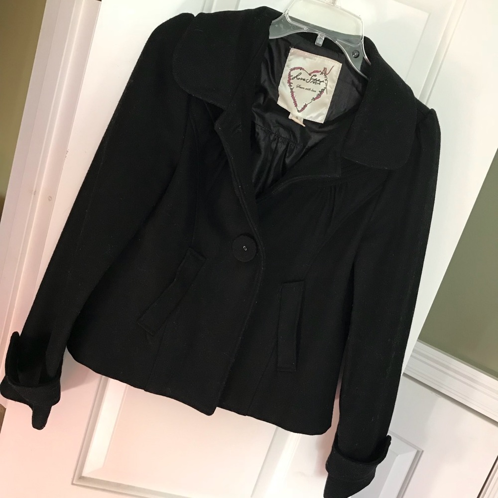 LOVE STITCH Black Blazer Peacoat Jacket (Small/Med)